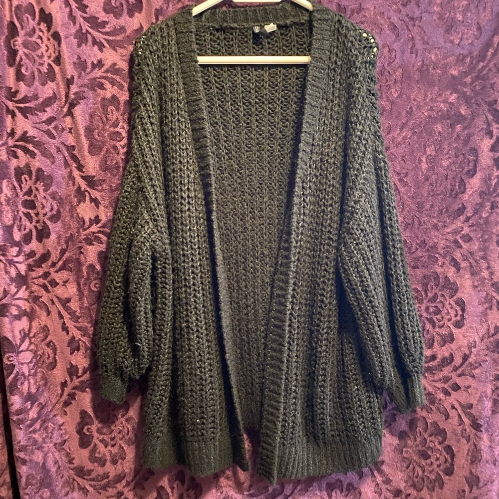 Black Oversized knit cardigan